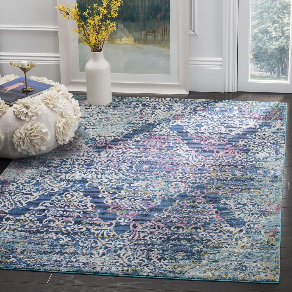 Safavieh Aria Damask 4&#39; x 6&#39; Blue and Multicolor Area Rug, , large