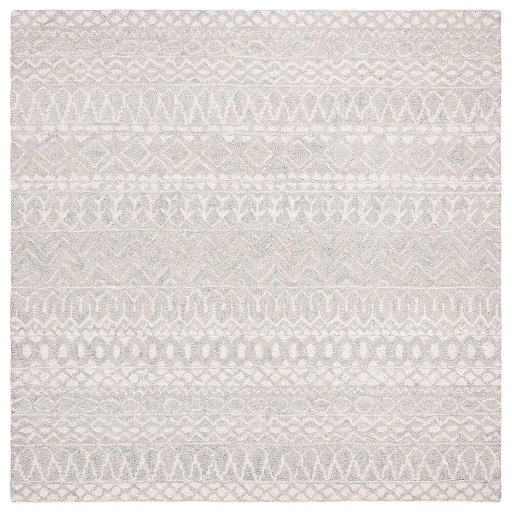 Safavieh Micro-Loop 5" Square Aqua and Ivory Area Rug, , large