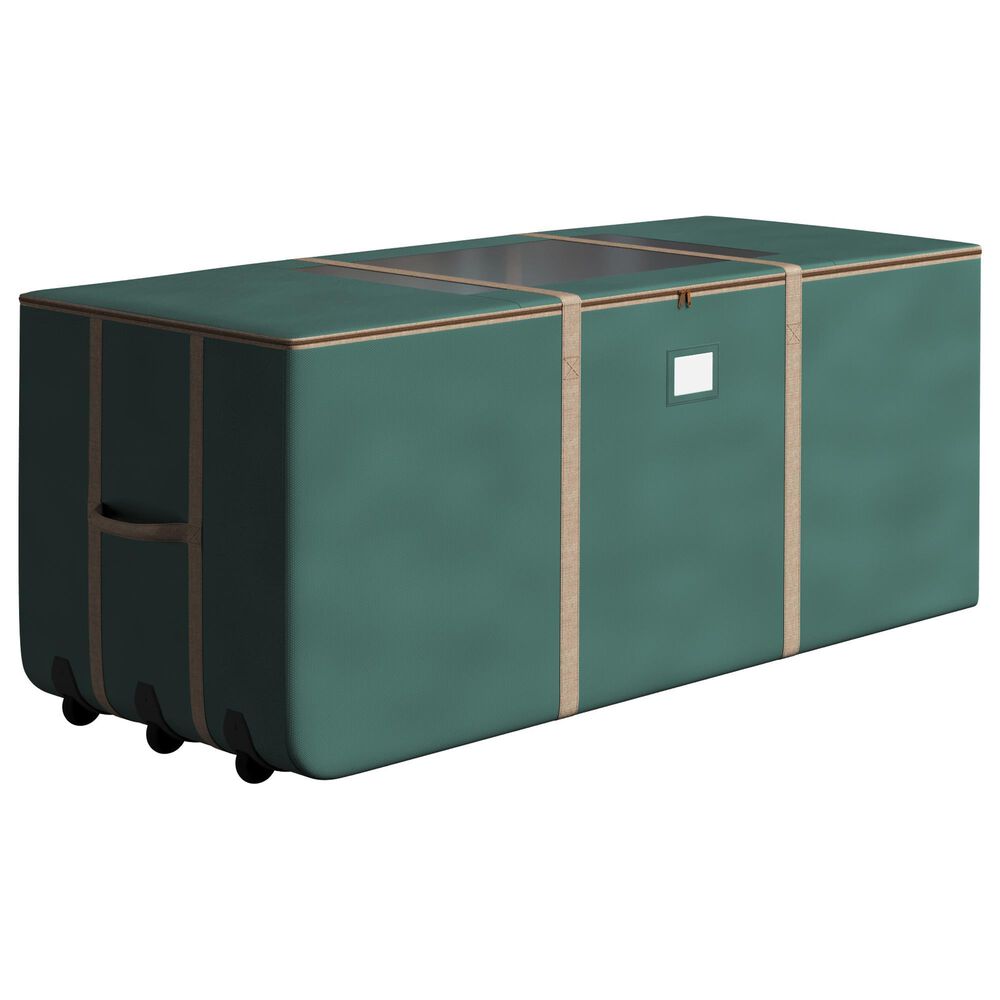 Timberlake 9&#39; Rolling Christmas Tree Storage Bag with Wheels in Green and Gold, , large