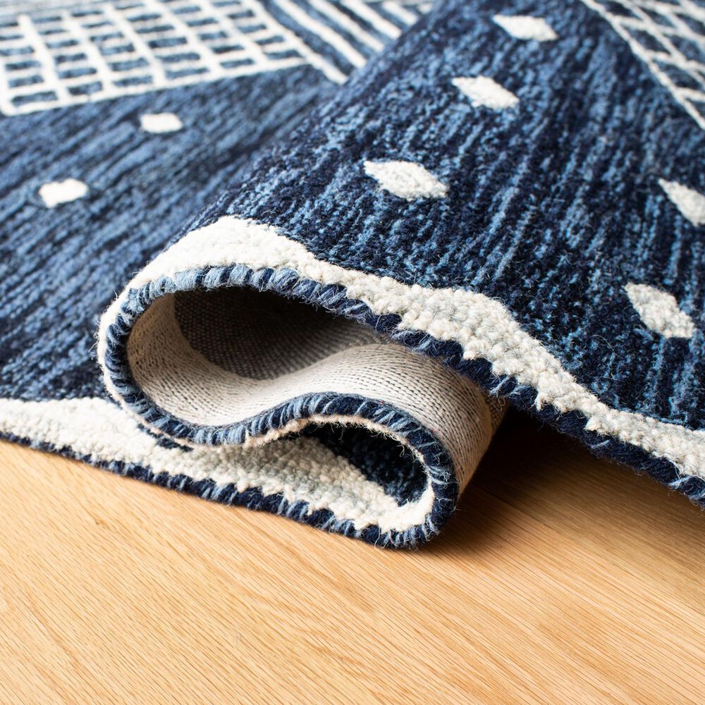 Safavieh Micro-Loop MLP171M 4&#39; x 6&#39; Blue and Ivory Area Rug, , large