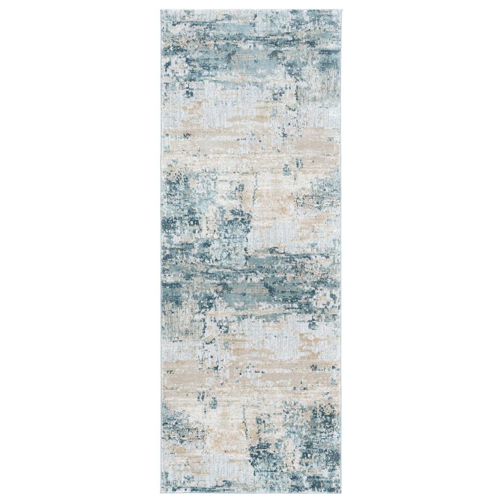 Surya Brunswick 2"7" x 7"3" Sage, Gray, White and Blue Runner, , large