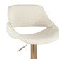 LumiSource Fabrico Swivel Adjustable Bar Stool with Cream Noise Fabric Upholstery and Rounded T Footrest in Gold (Set of 2), , large
