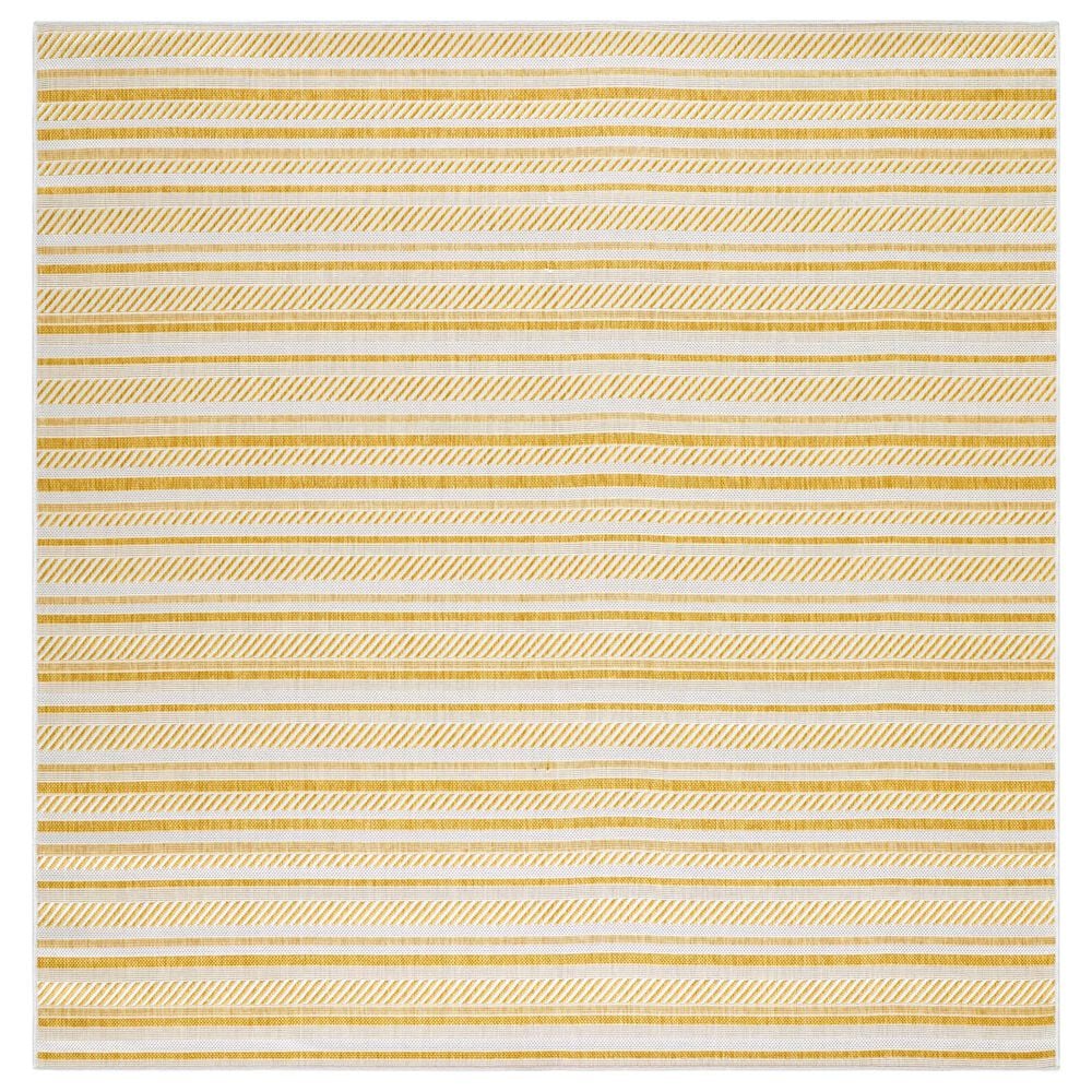 Surya Eagean EAG-2424 Mustard and Ivory 6"7" Square Indoor/Outdoor Area Rug, , large