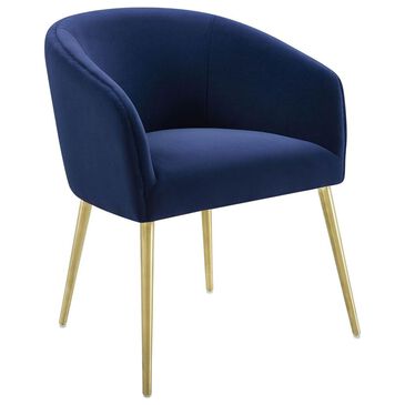 Tov Furniture Arya Dining Chair in Navy Velvet, , large