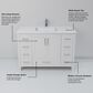 Lexora Home Jacques 48" Single Bathroom Vanity in White with 2 cm White Quartz Top and Rectangular Sink, , large