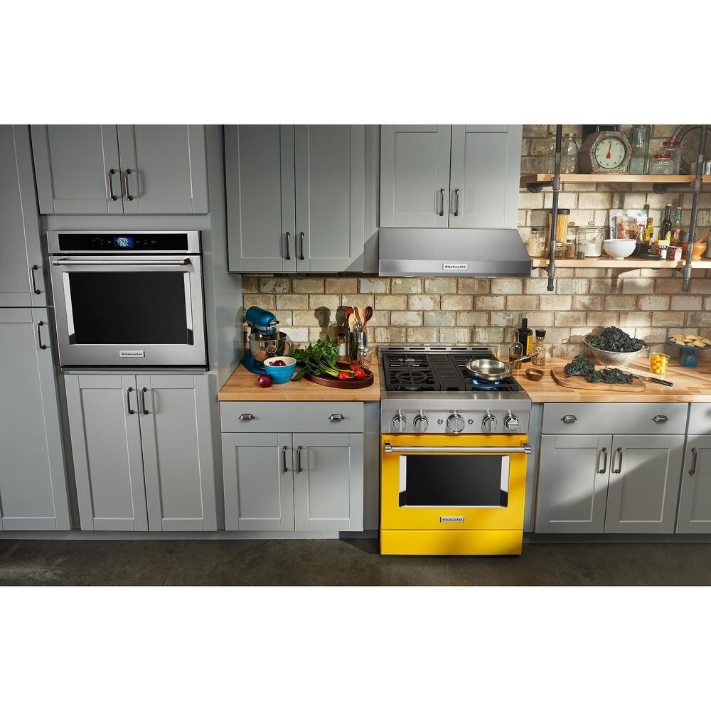 KitchenAid 4.1 Cu. Ft. Freestanding Gas Range with True Convection in Yellow Pepper, , large