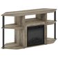HOMLUX 47" Corner TV Stand with Electric Fireplace in French Oak Grey and Black, , large