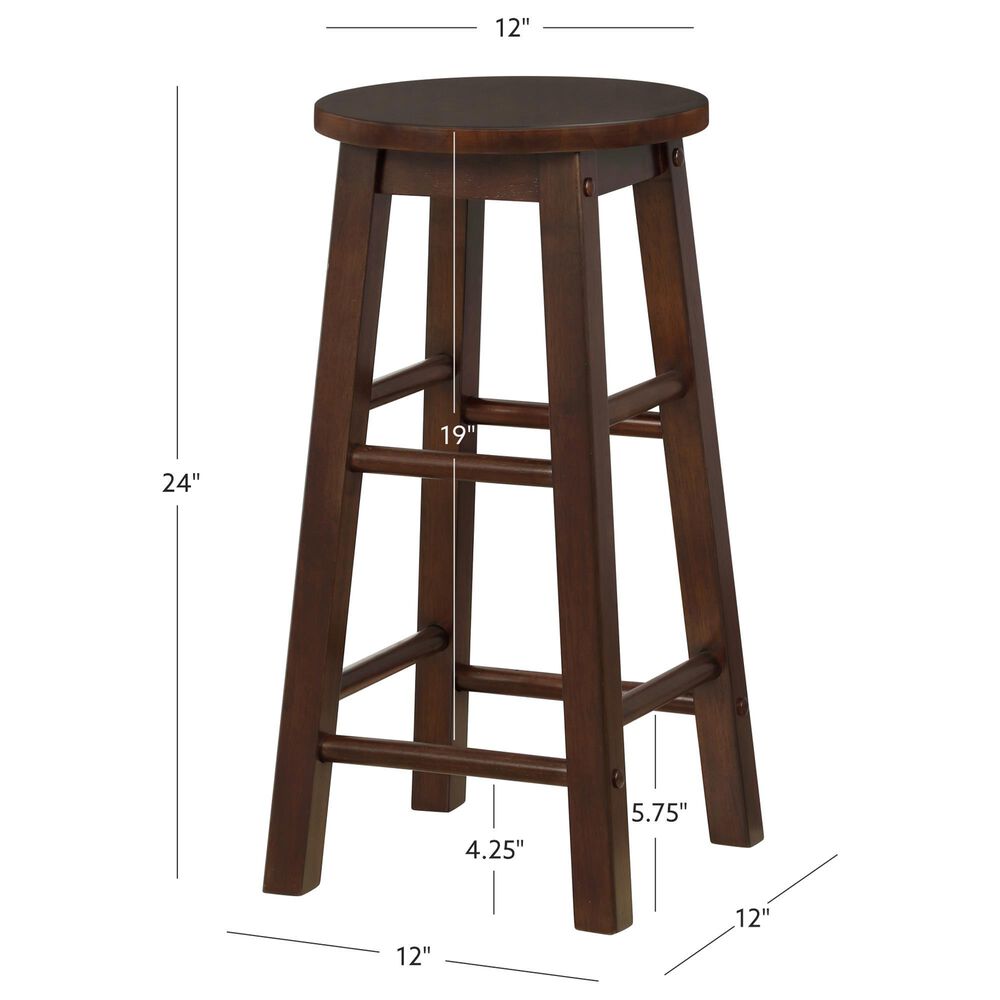 Linon Home Decor Abby 24" Counter Stool in Walnut, , large