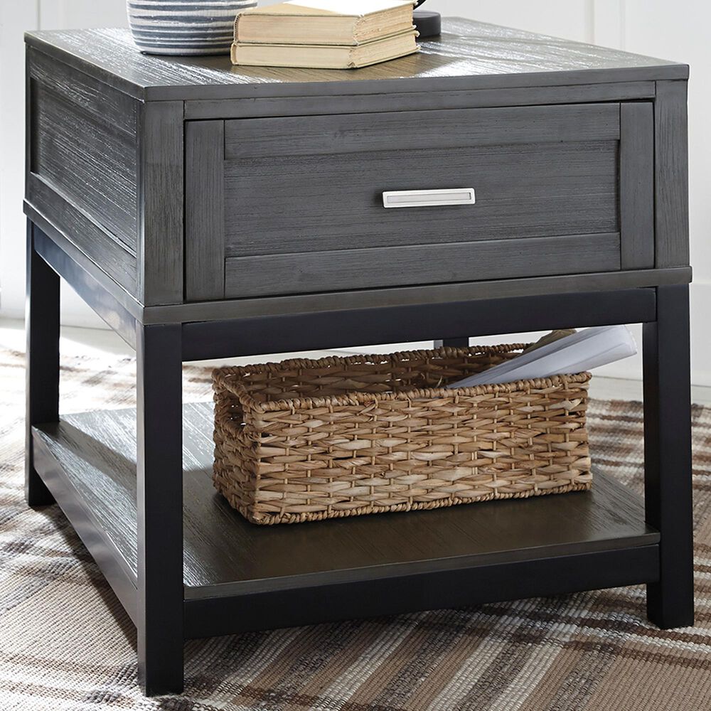 Signature Design by Ashley Caitbrook Rectangular End Table in Gray and Black, , large