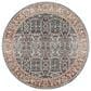 Surya Carlisle Oriental 5"3" Round Pale Blue, Dusty Pink, Medium Brown, Cream and Charcoal Area Rug, , large