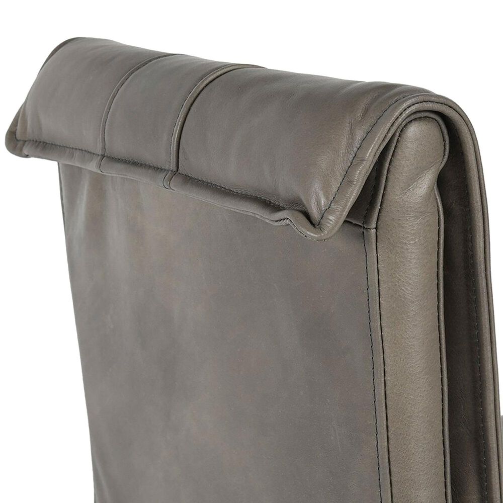Classic Home Mayer Counter Stool with Pewter Gray Leather in Black, , large