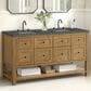 James Martin Vanities Breckenridge 60" Double Bathroom Vanity in Light Natural Oak with 3 cm Parisien Bleu Quartz Top and Rectangular Sinks, , large