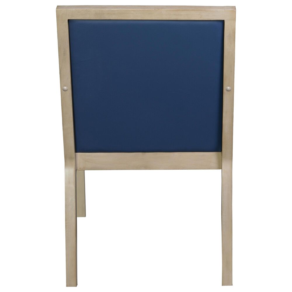 Regency Global Sourcing Regent WallGuard Guest and Reception Side Chair with Navy Blue Cushion in Noble Oak, , large
