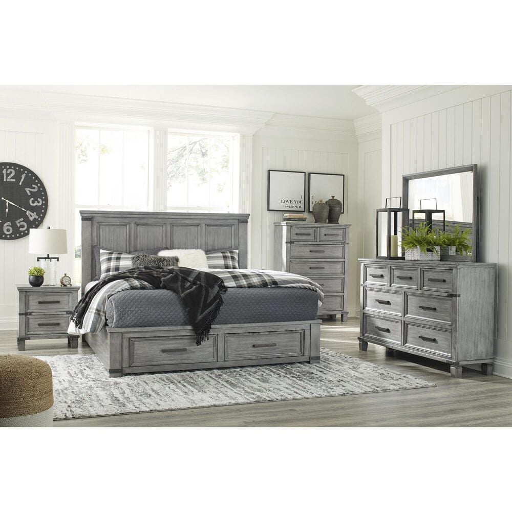 Ashley Russelyn King Storage Bed in Gray, , large