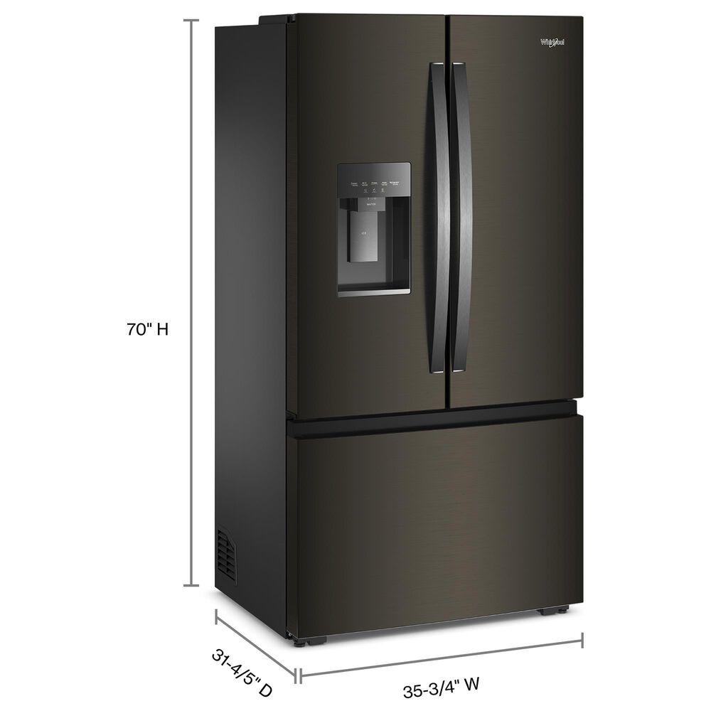 Whirlpool 23.4 Cu. Ft. Counter Depth 3-Door French Door Refrigerator in Black Stainless, , large