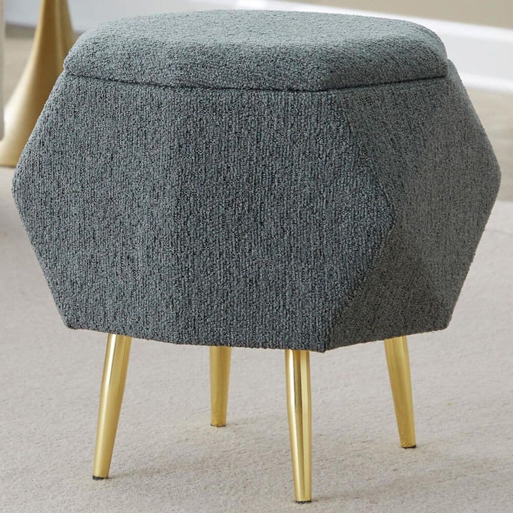 LumiSource Diamond Storage Ottoman in Green, , large