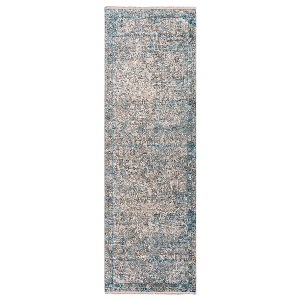 Surya Solar 3" x 9"10" Gray, Teal, Dark Blue, Light Gray, Charcoal and Mustard Runner, , large