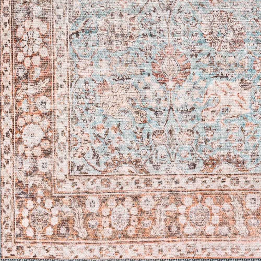 Surya Colin 2&#39;7&quot; x 10&#39; Light Blue, Tan, Orange, Brown and Cream Runner, , large