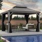 HOMLUX 12-ft x 10-ft Aluminum Gazebo with Double Metal Roof in Light Gray, , large