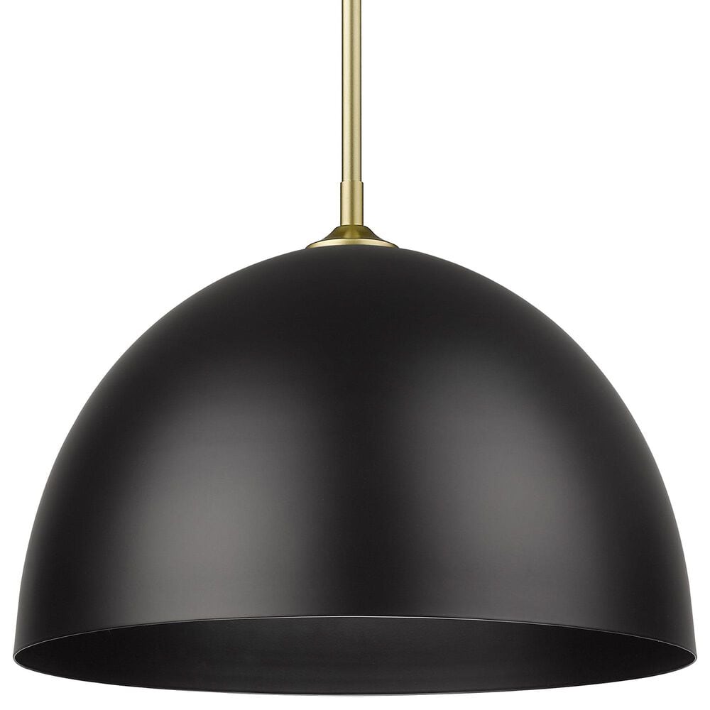 Golden Lighting Zoey 1-Light Large Pendant with Matte Black Shade in Olympic Gold, , large