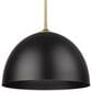 Golden Lighting Zoey 1-Light Large Pendant with Matte Black Shade in Olympic Gold, , large