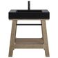 James Martin Vanities Auburn 31.5" Single Bathroom Vanity in Weather Timber with Black Matte Stone Composite Top and Rectangular Sink, , large