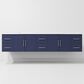 Lexora Home Geneva 84" Double Bathroom Vanity in Navy Blue with 2 cm White Quartz Top and Rectangular Sinks, , large