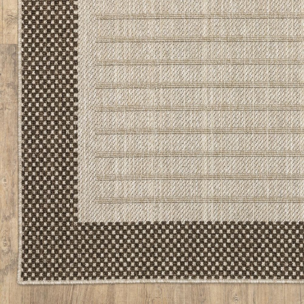 ROW by Oriental Weavers Zarina Striped Beige and Brown 7'10" x 10' Indoor/Outdoor Area Rug, , large