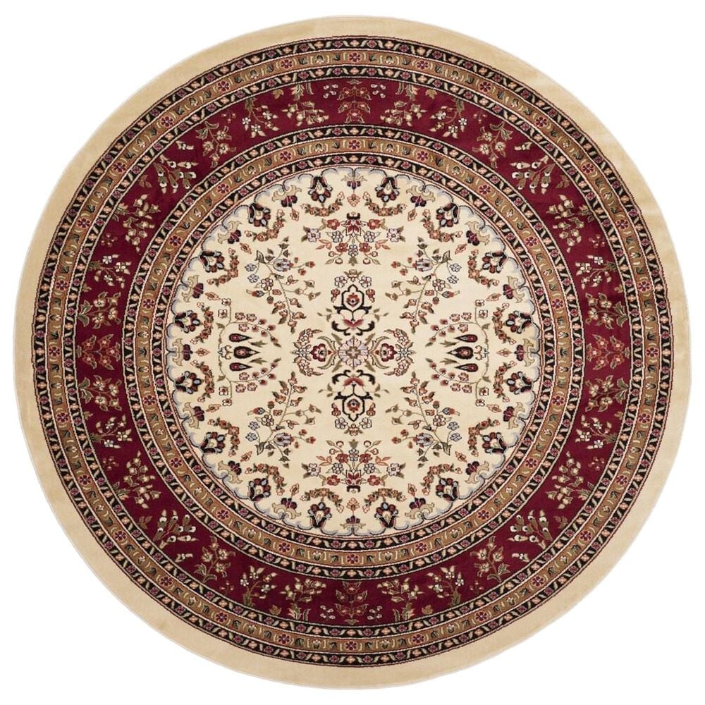 Safavieh Lyndhurst 8" Round Ivory and Red Area Rug, , large