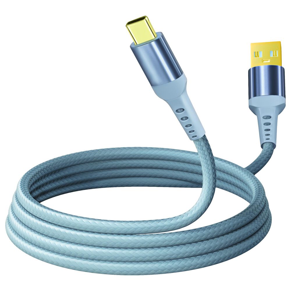 Pom Gear MaxCharge 24K 10" Braided USB Type-C Cable in Blue, , large