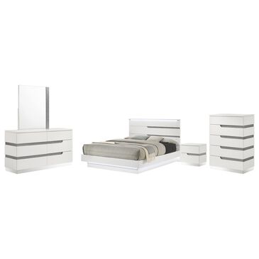 New Heritage Design Paradox 5-Piece Queen Bedroom Set in Gloss White, , large