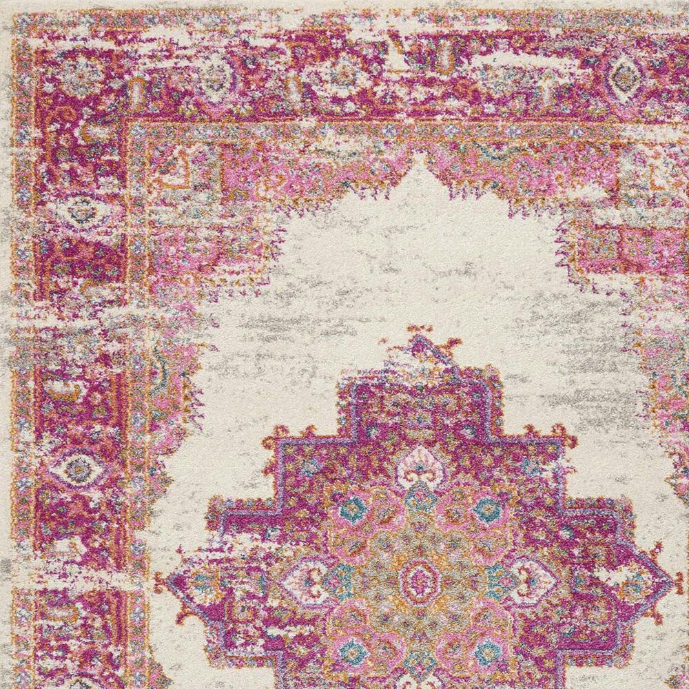 Nourison Passion PSN03 5&#39;3&quot; x 7&#39;3&quot; Ivory and Fushia Area Rug, , large