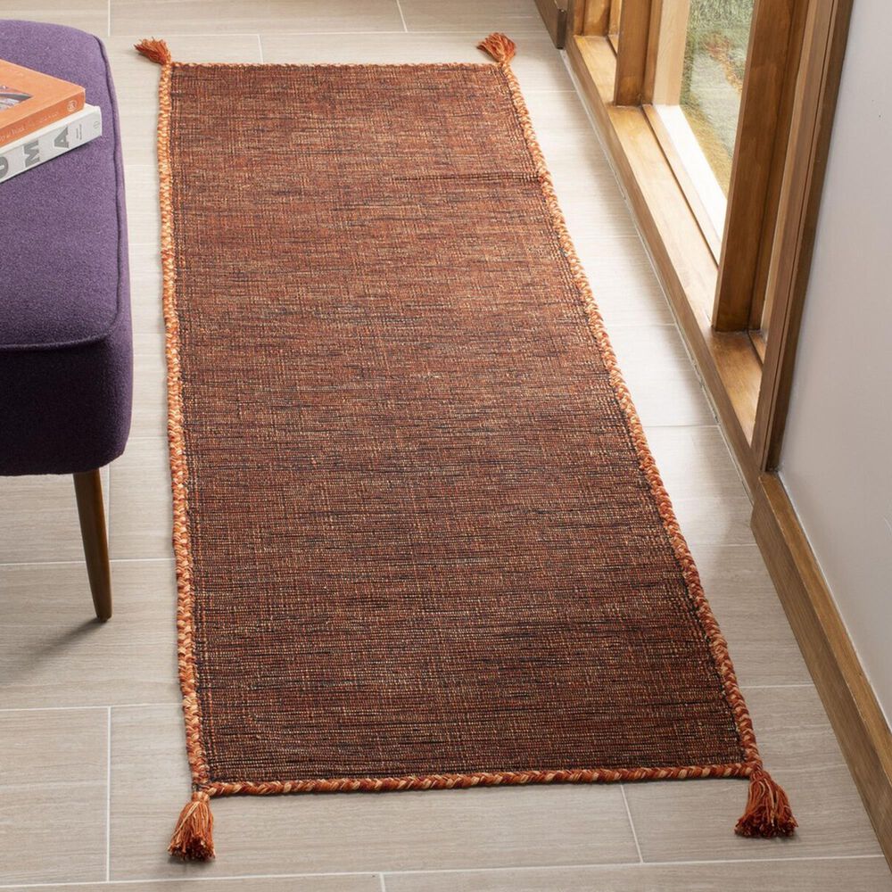 Safavieh Montauk 2&#39;3&quot; x 8&#39; Orange and Black Runner, , large