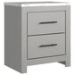 Signature Design by Ashley Cottonburg 2 Drawer Nightstand in Light Gray and White, , large