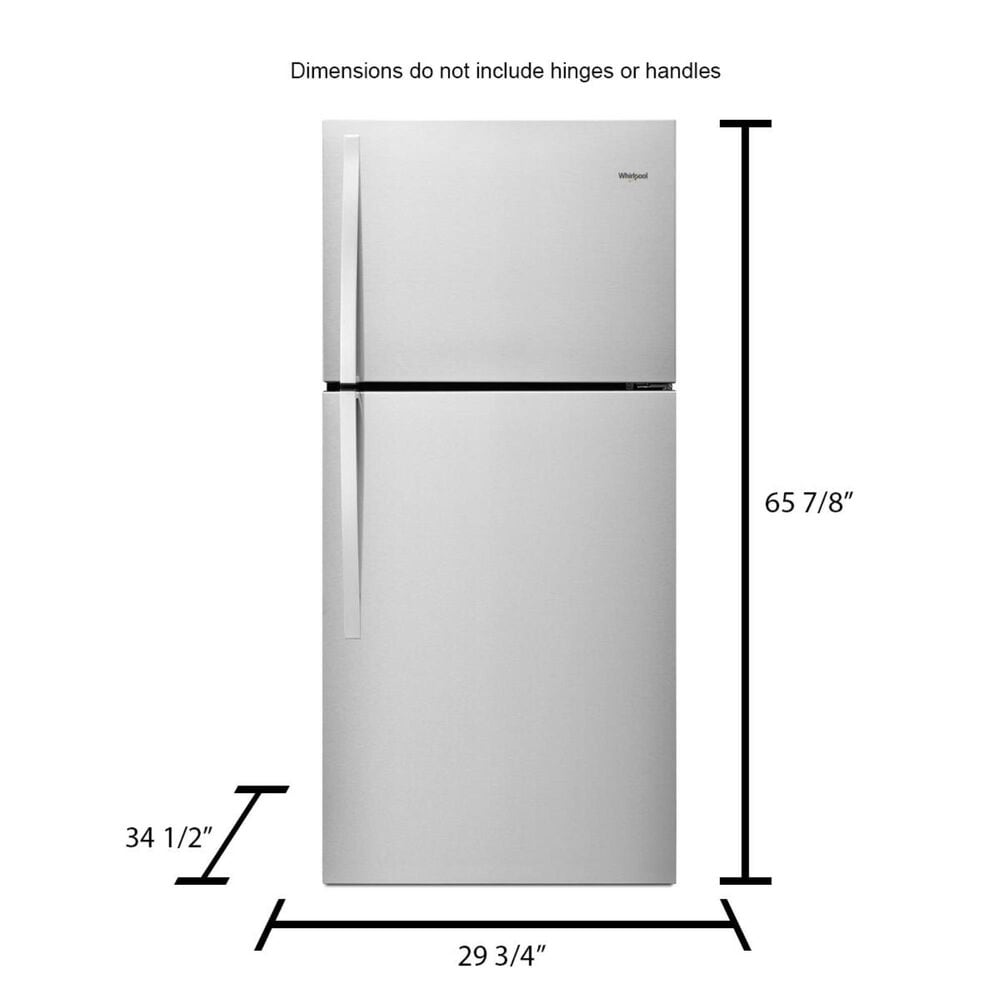 Whirlpool 19 Cu. Ft. Top-Freezer Refrigerator with LED Interior Lighting in Metallic Steel, , large