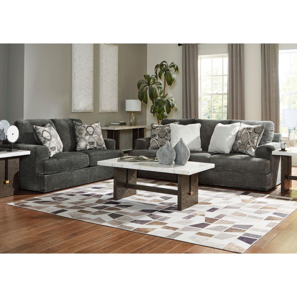 Ashley Karinne Stationary Loveseat in Smoke, , large
