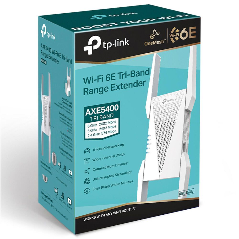 TP Link Mesh Wi-Fi 6E Range Extender in White, , large