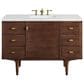 James Martin Vanities Amberly 48" Single Bathroom Vanity in Walnut with 3 cm Ethereal Noctis Quartz Top and Rectangular Sink, , large