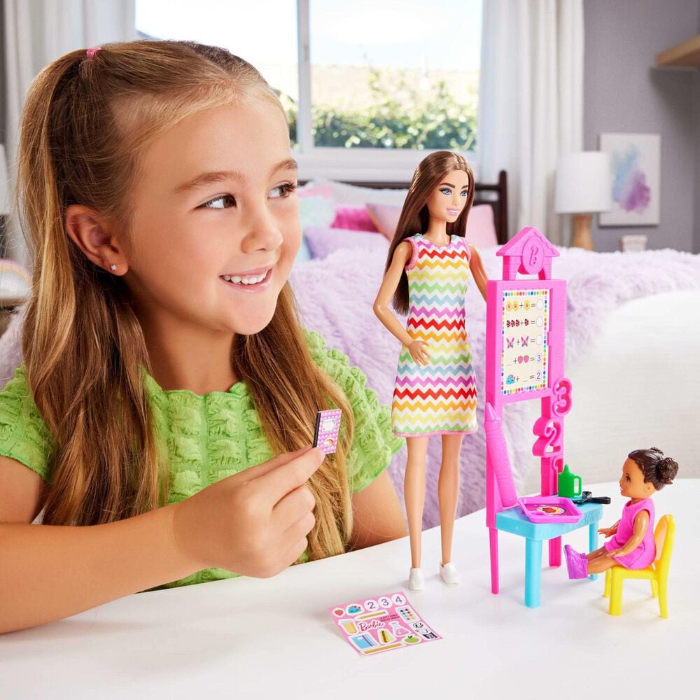 Barbie Teacher Doll with Brunette Hair and Teaching Accessories in Multicolor, , large