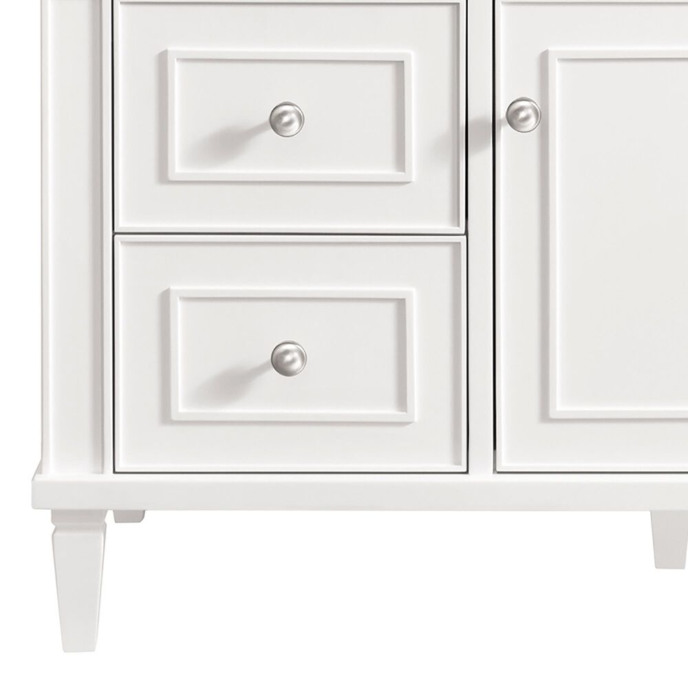 James Martin Vanities Lorelai 48&quot; Single Vanity in Bright White with Single Hole 3 cm White Zeus Quartz Top &amp; Backsplash, , large