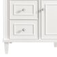 James Martin Vanities Lorelai 48" Single Vanity in Bright White with Single Hole 3 cm White Zeus Quartz Top & Backsplash, , large