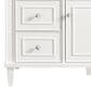 James Martin Vanities Lorelai 48" Single Vanity in Bright White with Single Hole 3 cm White Zeus Quartz Top & Backsplash, , large