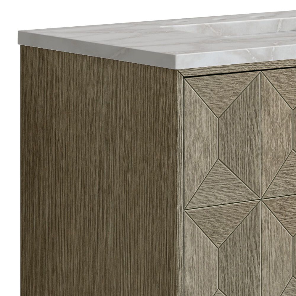 James Martin Vanities Emmeline 72" Double Bathroom Vanity in Pebble Oak with 3 cm Victorian Silver Quartz Top and Rectangular Sinks, , large