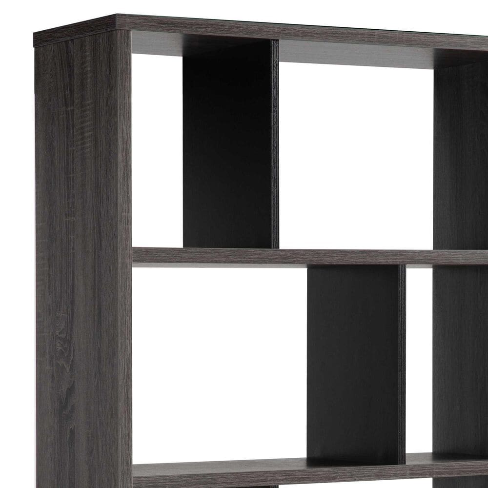 Global Movement 8-Shelf Bookcase in Distressed Grey and Black, , large