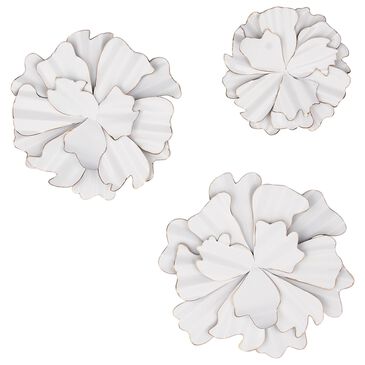 Maple and Jade 19" x 19" Wall Decor in White and Gold (Set of 3), , large