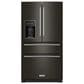 KitchenAid 26.2 Cu. Ft. French Door Refrigerator with Platinum Interior in Black Stainless Steel, , large