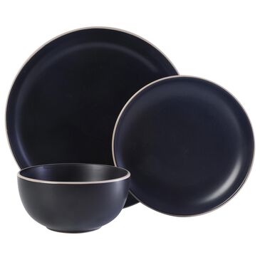 Gibson Homewares Rockaway 12-Piece Dinnerware Set in Matte Black, , large