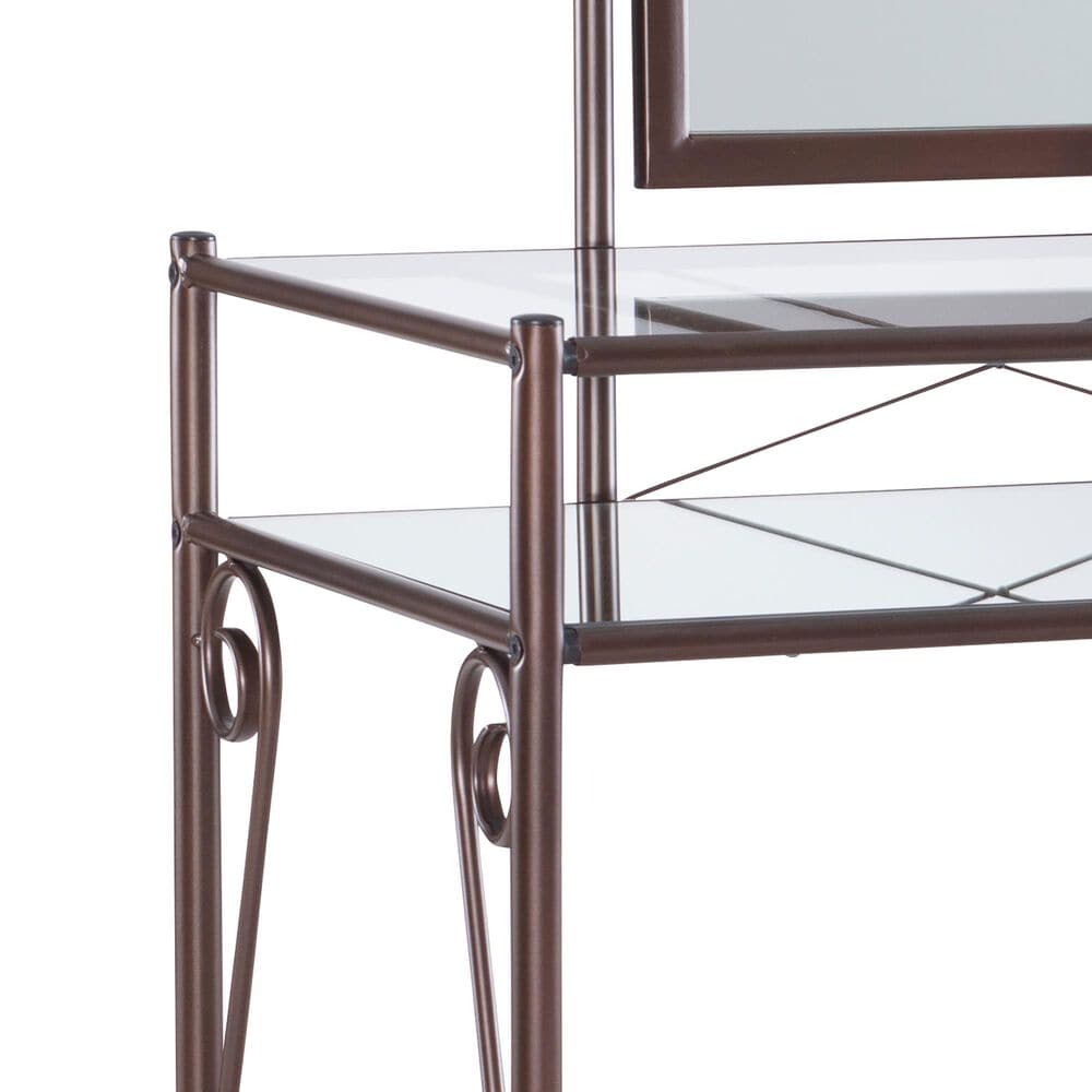 Linon Home Decor Clarisse Vanity with Stool in Bronze, , large