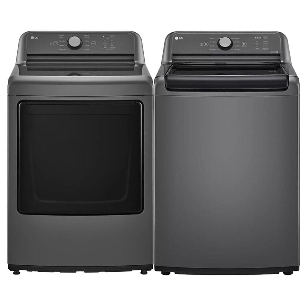 LG 4.1 Cu. Ft. Top Load Washer and 7.3 Cu. Ft. Gas Dryer Laundry Pair in Monochrome Grey, , large