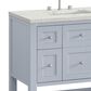 James Martin Vanities Breckenridge 72" Double Bathroom Vanity in Serenity Blue with 3 cm Eternal Jasmine Pearl Silestone Top, Rectangular Sinks and FreePower Wireless Charger, , large